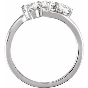 14K White Gold 1 CTW Lab-Grown Diamond Three-Stone Ring