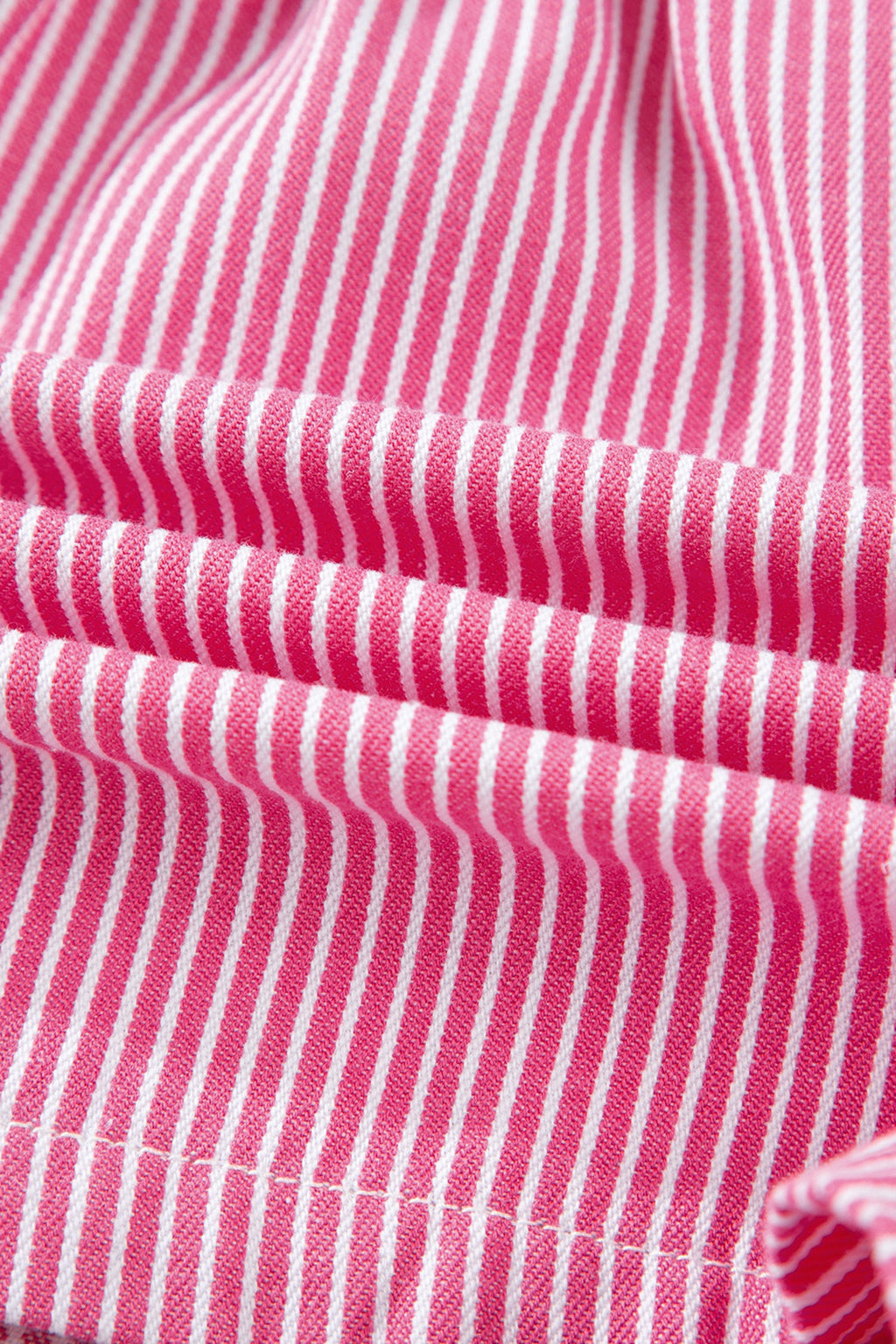 Stripe Denim Drawstring Elastic Waist Shorts