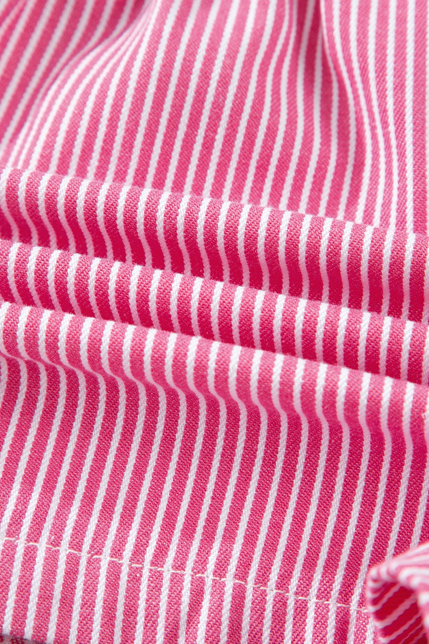 Stripe Denim Drawstring Elastic Waist Shorts