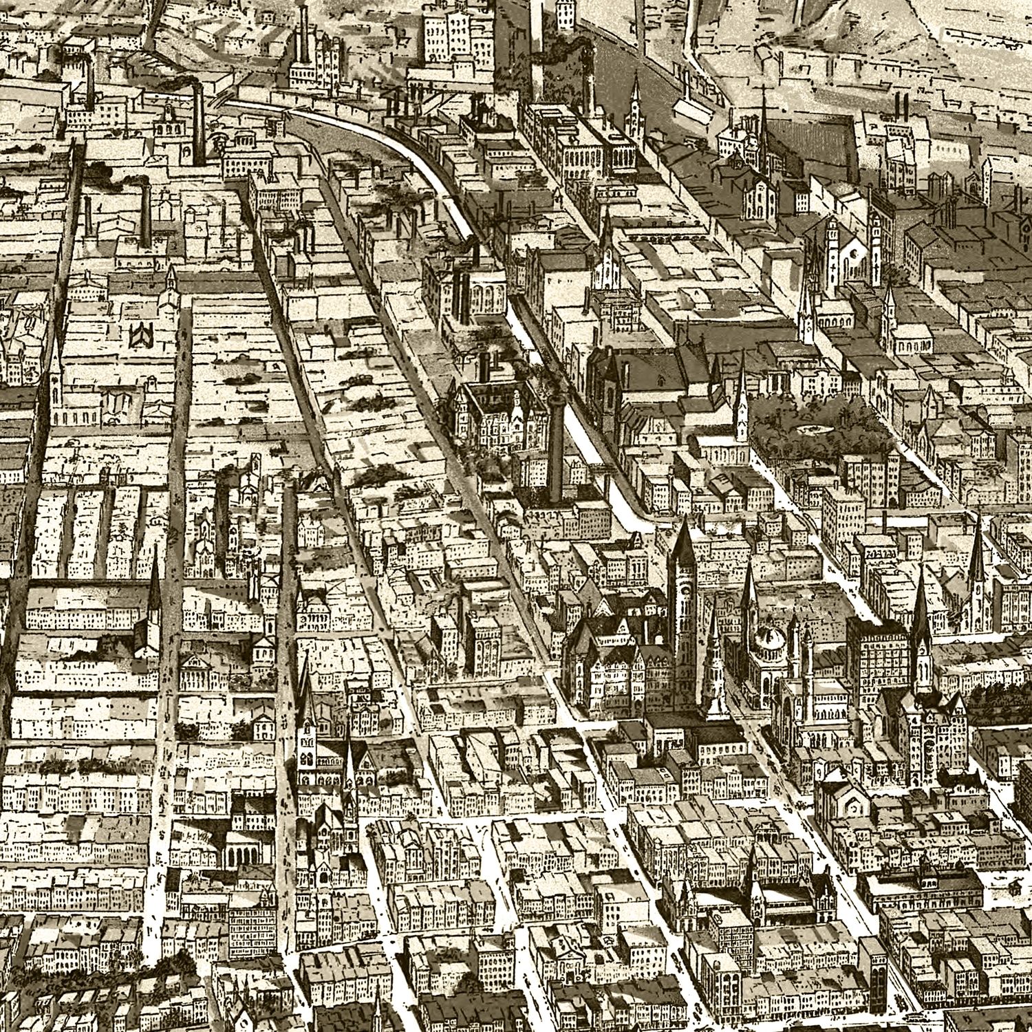 Vintage Map of Cincinnati, Ohio 1900