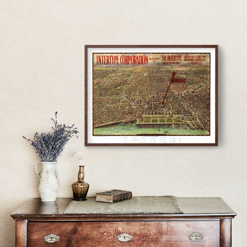 Vintage Map of Chicago, Illinois 1916