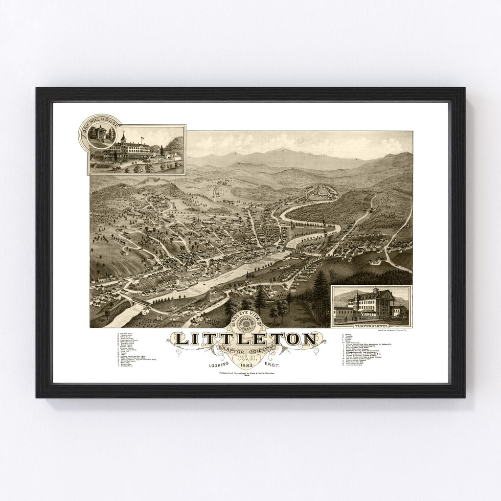 Vintage Map of Littleton, New Hampshire 1883
