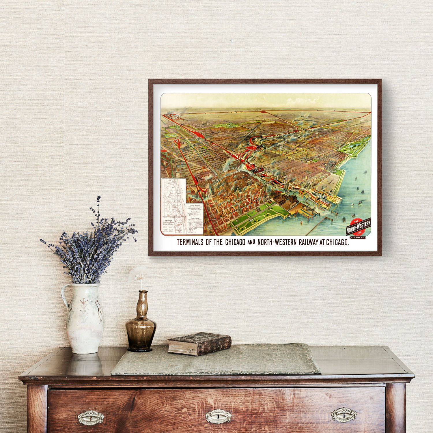 Vintage Map of Chicago, Illinois 1902