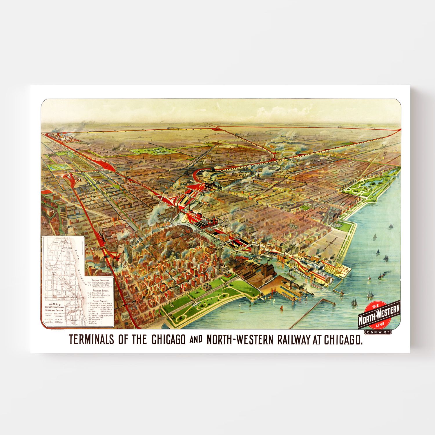 Vintage Map of Chicago, Illinois 1902