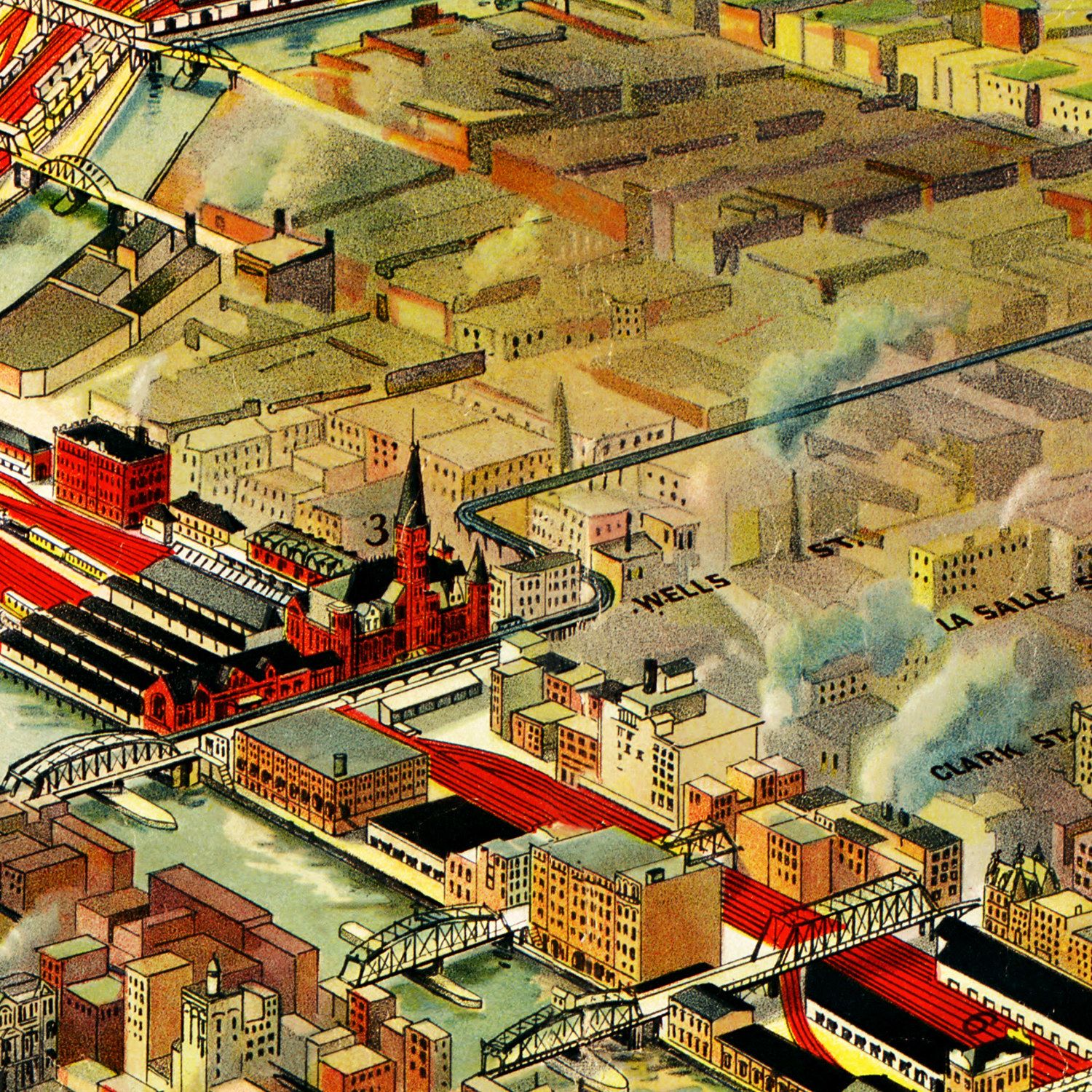 Vintage Map of Chicago, Illinois 1902