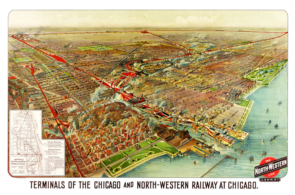 Vintage Map of Chicago, Illinois 1902