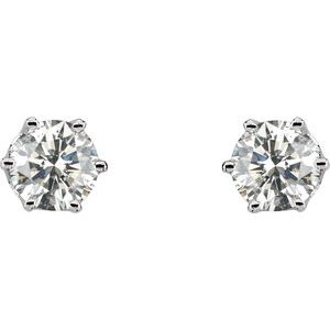 14K White Gold 1/3 CTW Natural Diamond 6-Prong Stud Earrings – image 2