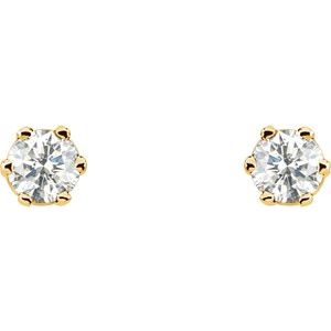 14K Yellow Gold 1/3 CTW Natural Diamond 6-Prong Stud Earrings – image 2