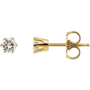 14K Yellow Gold 1/4 CTW Natural Diamond Stud Earrings