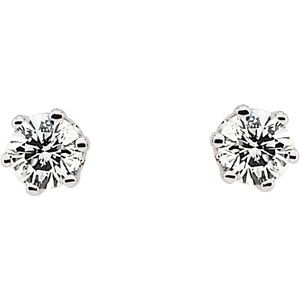 14K White Gold 3 mm Imitation Cubic Zirconia Stud Earrings – image 2