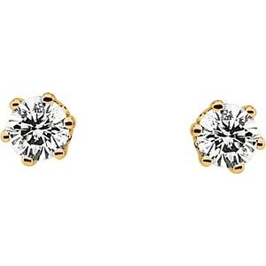 14K Yellow Gold 1 CTW Natural Diamond Stud Earrings – image 2