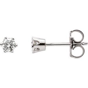 14K White Gold 1/4 CTW Natural Diamond Stud Earrings