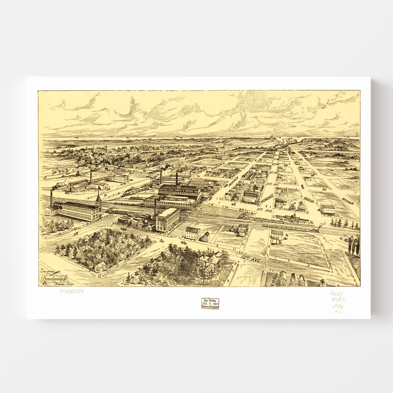 Vintage Map of MIlwaukee, Wisconsin 1906