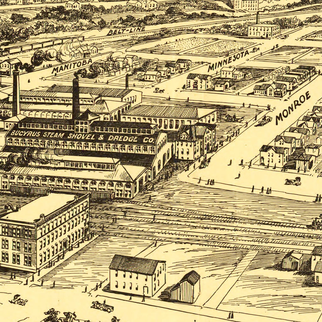 Vintage Map of MIlwaukee, Wisconsin 1906