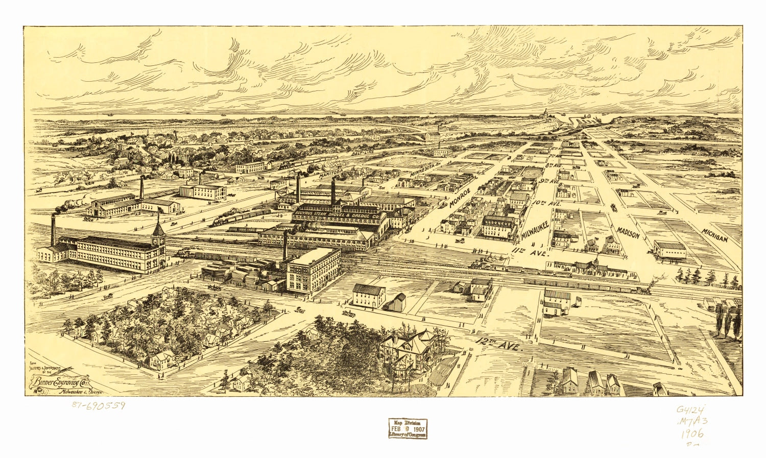 Vintage Map of MIlwaukee, Wisconsin 1906