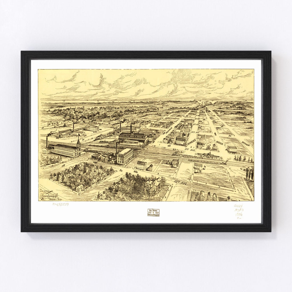 Vintage Map of MIlwaukee, Wisconsin 1906