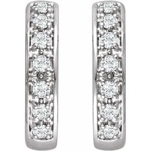 14K White Gold 1/3 CTW Natural Diamond Hinged 15.8 mm Hoop Earring – image 2