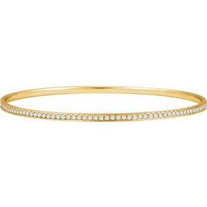 14K Yellow Gold 1 1/2 CTW Natural Diamond 7" Bangle Bracelet