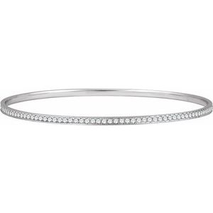 14K Yellow Gold 1 1/2 CTW Natural Diamond 7" Bangle Bracelet – image 2