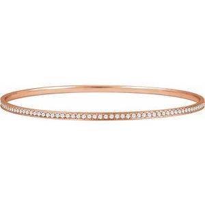 14K Rose Gold 1 1/2 CTW Natural Diamond 7" Bangle Bracelet
