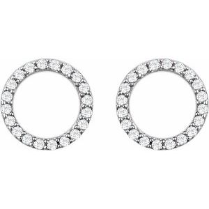 14K White Gold 1/5 CTW Natural Diamond Circle Earrings – image 2