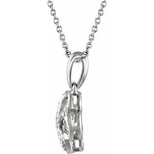 Sterling Silver .08 CTW Natural Diamond 18" Necklace