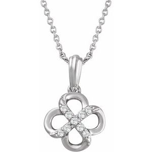 Sterling Silver .08 CTW Natural Diamond 18" Necklace