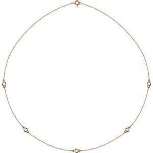 14K Rose 1/2 CTW Natural Diamond 5-Station 18" Necklace