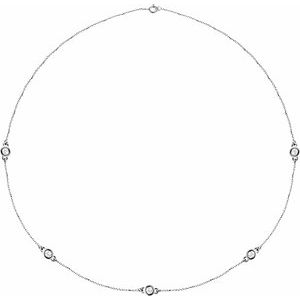14K White Gold 1 CTW Lab-Grown Diamond 5-Station 18" Necklace
