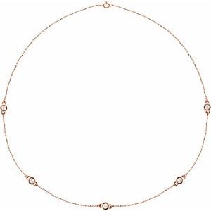 14K Rose Gold 1 CTW Natural Diamond 5-Station 18" Necklace