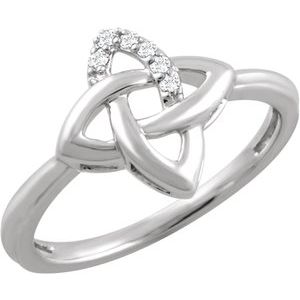 Sterling Silver .06 CTW Natural Diamond Ring
