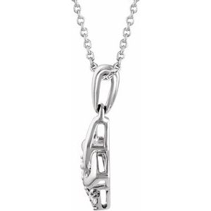 Sterling Silver .06 CTW Natural Diamond 18" Necklace