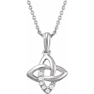 Sterling Silver .06 CTW Natural Diamond 18" Necklace