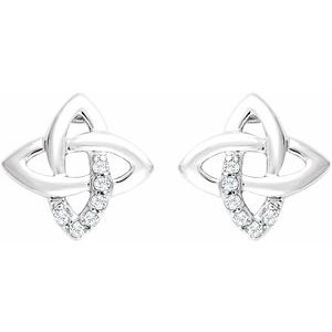Sterling Silver 1/8 CTW Natural Diamond Earrings – image 2