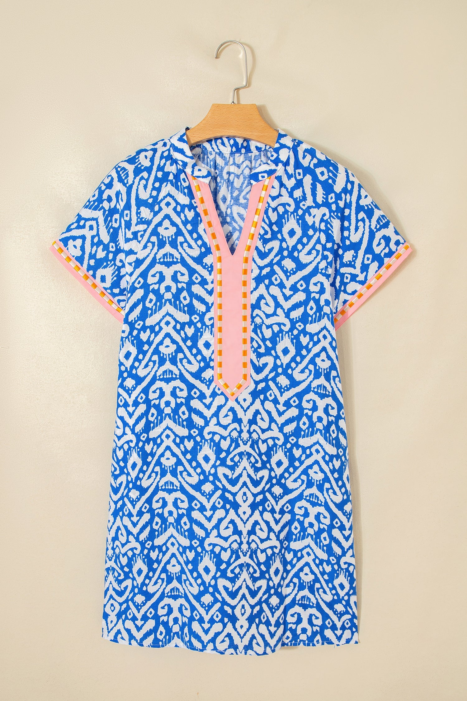 Western Stripe Colorblock Short Sleeve Mini Dress