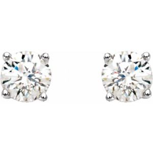 14K White Gold 2 CTW Natural Diamond Stud Earrings – image 2