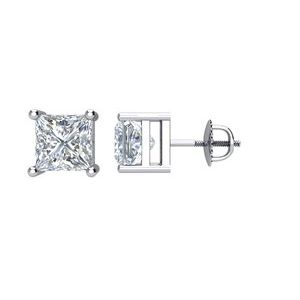 Platinum 2 CTW Natural Diamond Stud Earring