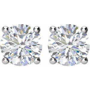 14K White Gold 1 CTW Natural Diamond Stud Earrings – image 2
