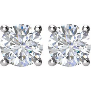 14K White Gold 1/2 CT Natural Diamond Stud Earrings – image 2