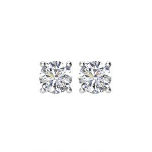 14K White Gold 1/4 CTW Natural Diamond Earrings – image 2