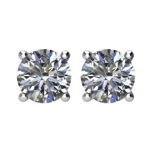 14K White Gold 1/3 CTW Natural Diamond Stud Earrings – image 2