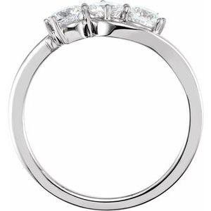 14K White Gold 3/4 CTW Lab-Grown Diamond Three-Stone Ring