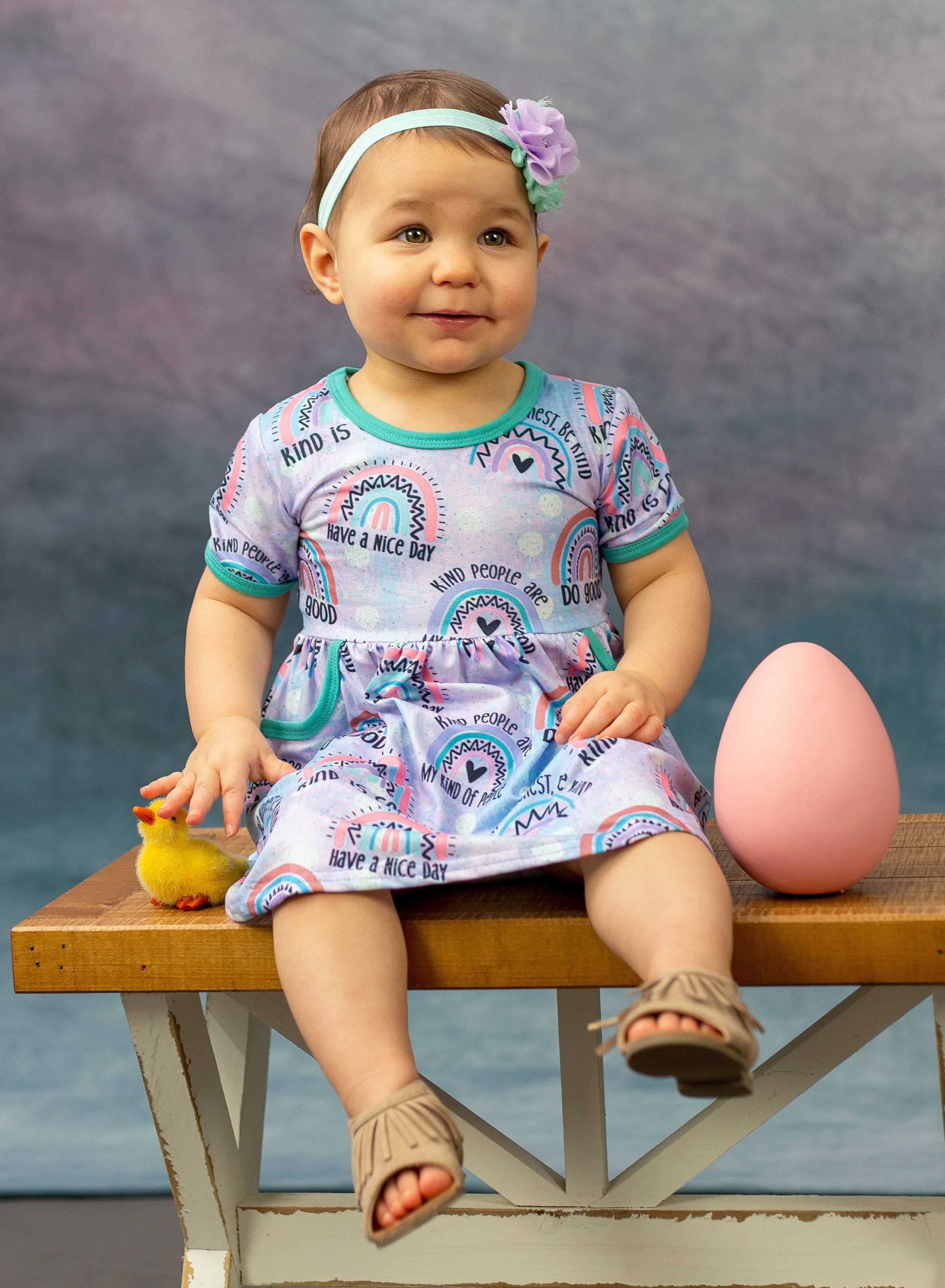 Be Cool, Be Kind Short Sleeve Pocket Milk Silk Dress