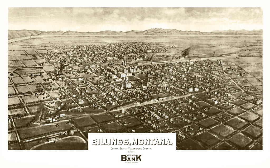 Vintage Map of Billings, Montana 1904