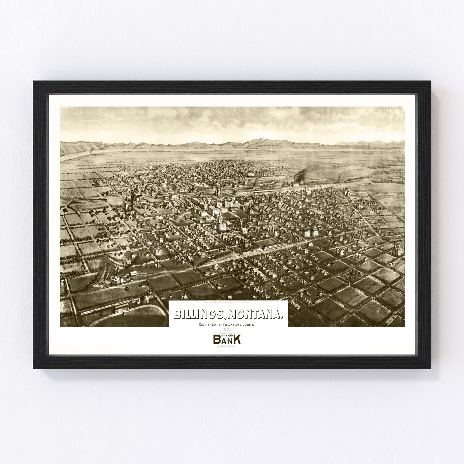 Vintage Map of Billings, Montana 1904