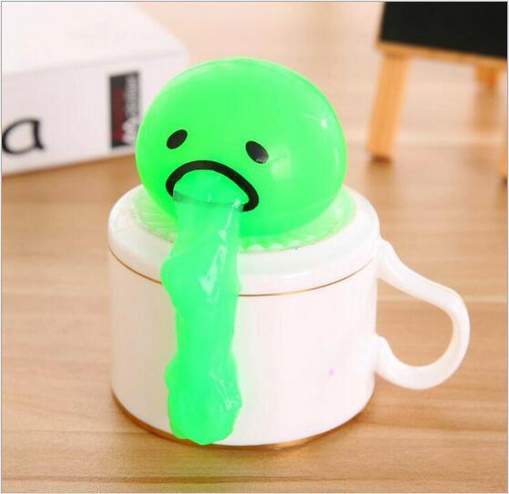 Funny Vomiting Egg Yolk Toy – Stress Relief Squishy Prank Gift