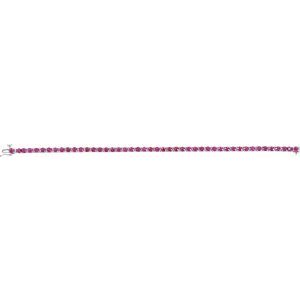 14K White Gold Natural Ruby Line 7" Bracelet – image 3