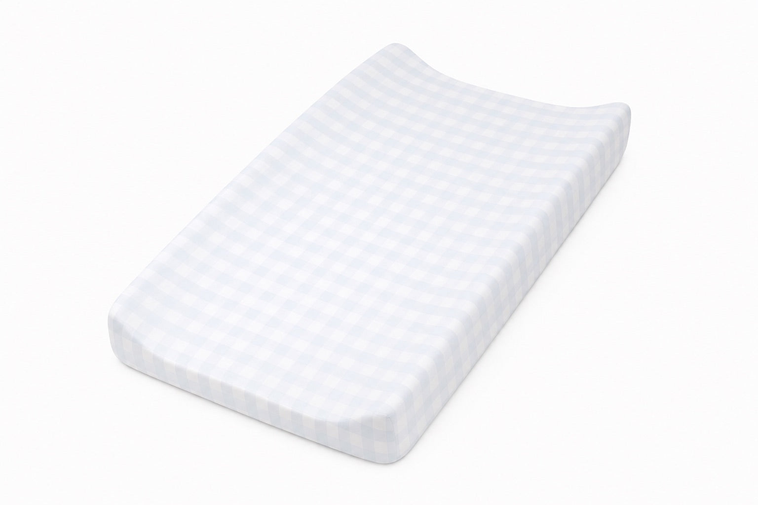 Light Blue Checkered Changing Pad Cover