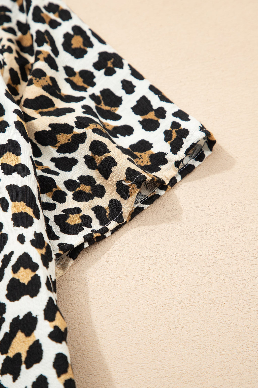 Leopard Half Buttoned Short Sleeve Mini Dress