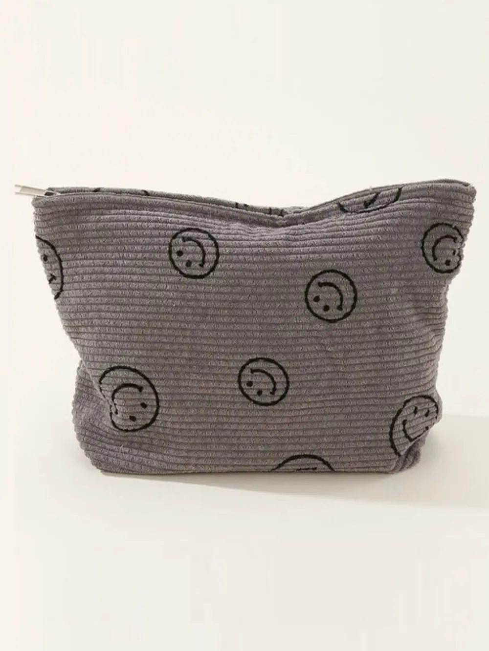 Zenana Corduroy Smile Clutch Bag With Pinstripe Print